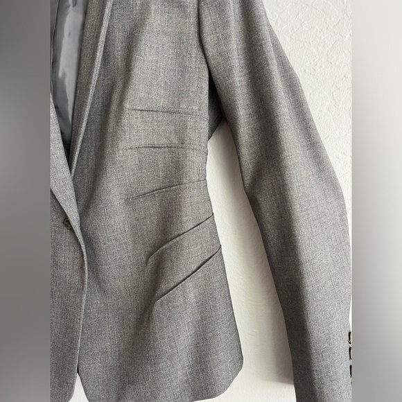 Calvin Klein Women’s Blazer, Notch Lapel, Single Button, Stitch Detail, Grey, 4 - Picture 6 of 6